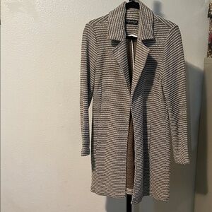 Bagatelle Brown and White Textured Cardigan Jacket Cotton